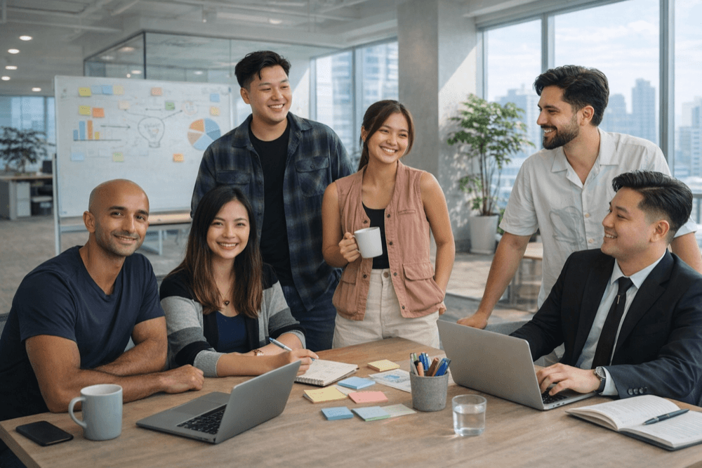 The Digital Squad team gathered around a meeting table
